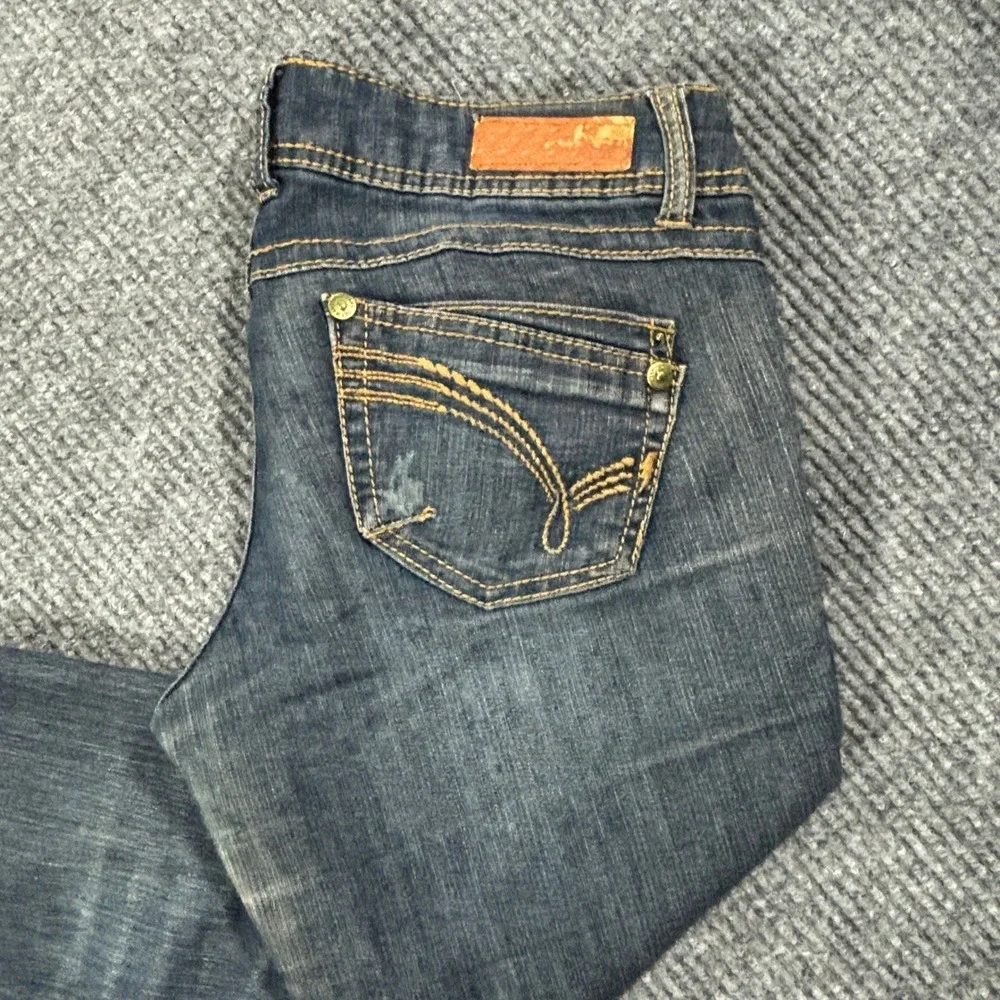 Jolt Skinny Jeans Women Size 5 Blue Dark Wash‎ Low Rise Embroidered Denim